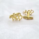 Gold Plated Initial Cufflinks - Image 4