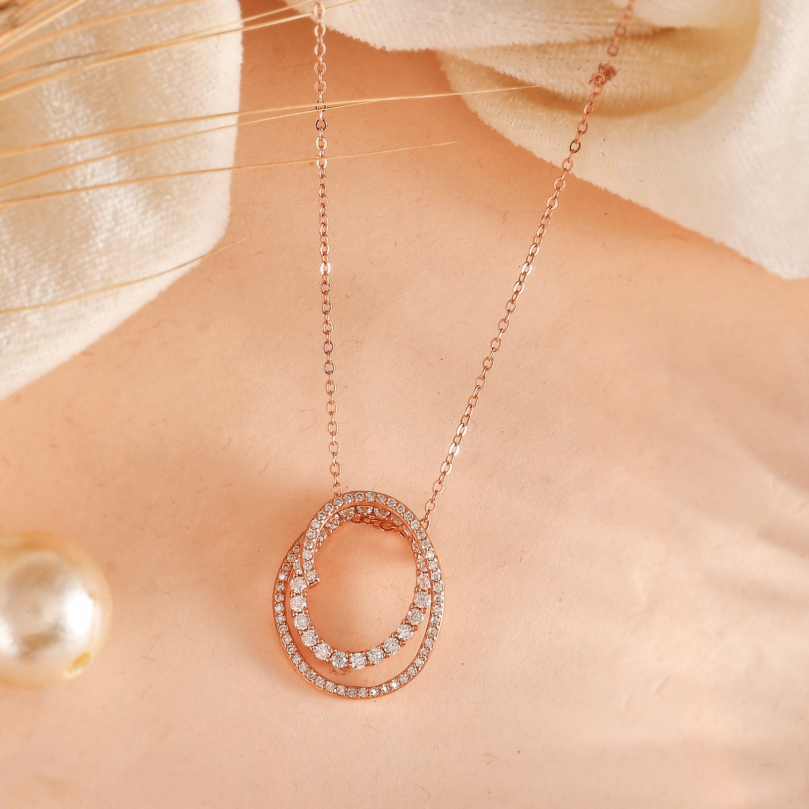 06 (2) Rose Gold Moissanite Pendant - Image 1