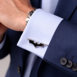 silver batman cufflink
