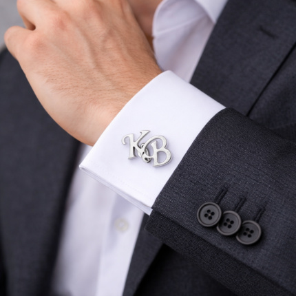 Silver Initial Cufflinks