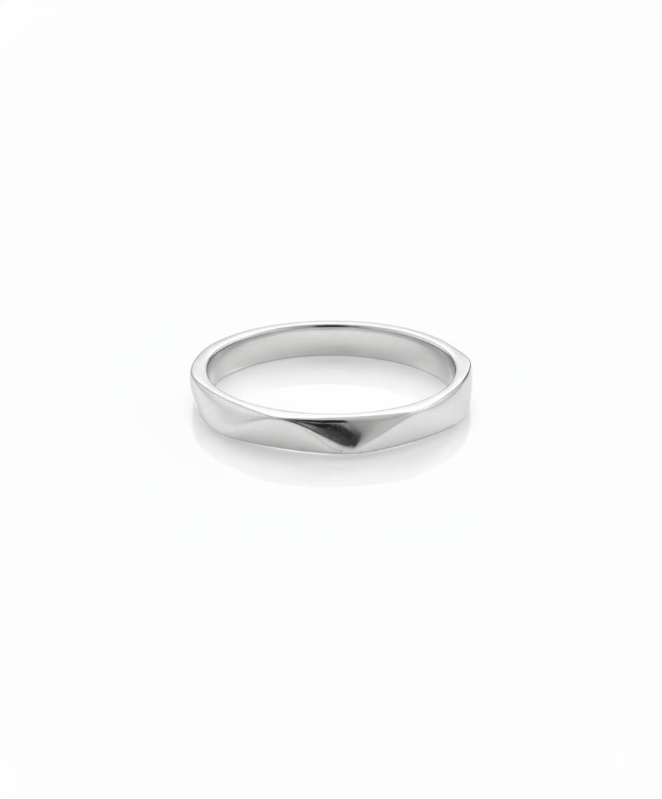 SR13 (1) Faceted Silver Band - Image 1