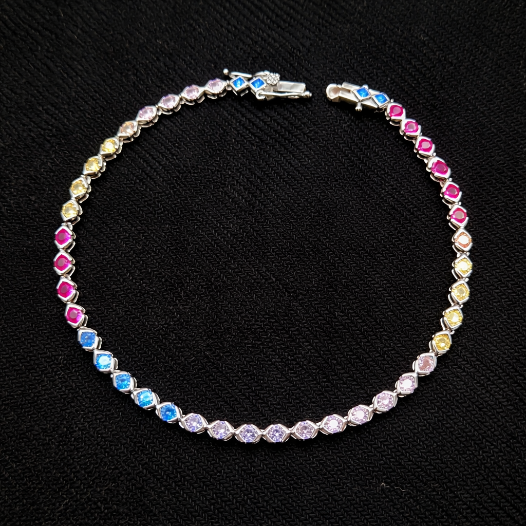 SB03 Multicolour Tennis Bracelet - Image 1