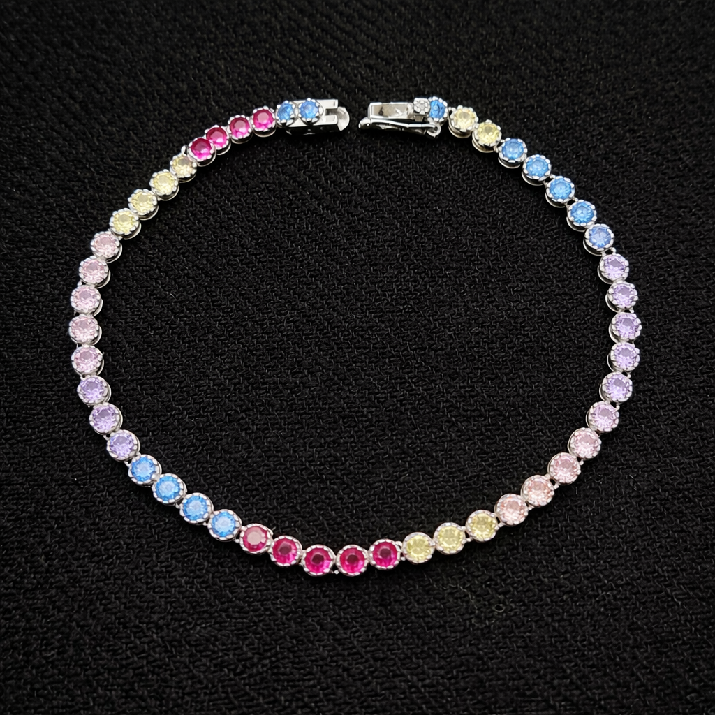 SB04 Multicolour Tennis Bracelet - Image 1