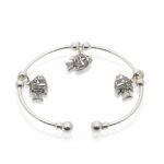 Silver Fish Charm Bangle