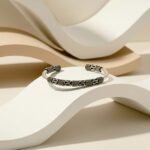 Silver Open Cuff Bangle - Image 3