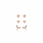 Rose Gold Plated Multi Piercing Studs