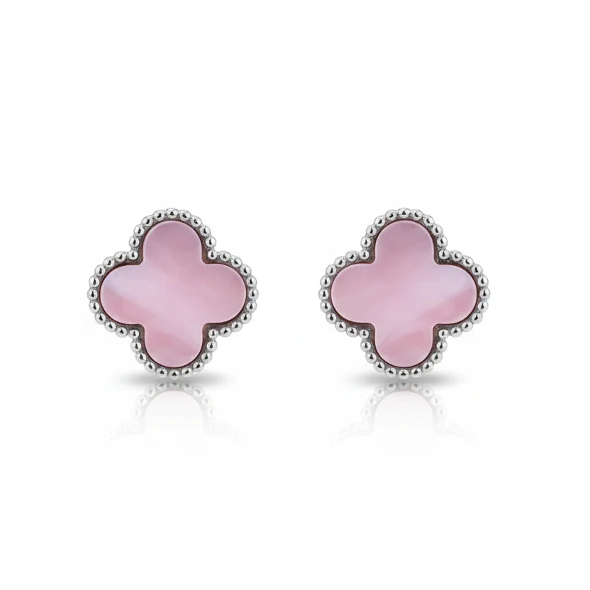SE17 copy Pink Clover Studs - Image 1