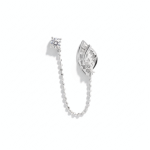 Single Earrings With Chain Connector
