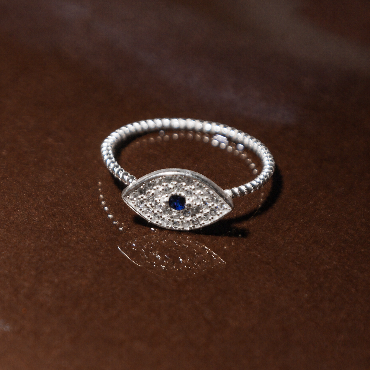 SR27SILVER Evil Eye Ring - Image 1