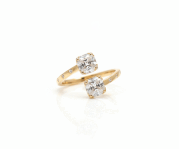 Gold CZ Open Ring