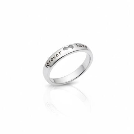 925 Sterling Silver Forever Love Ring With Engraved Heart Symbol