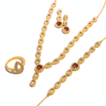 Gold Plated Cz Ruby Elegance Set