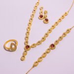 Gold Plated Cz Ruby Elegance Set - Image 2