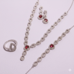 Cz Ruby Elegance Set