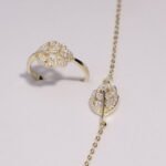 Gold Plated Cz Leaf Set - Image 3