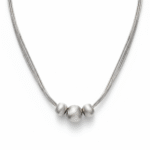 SILVER TRIO BEAD NECKLACE