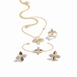 Gold Plated Cz Petal Set